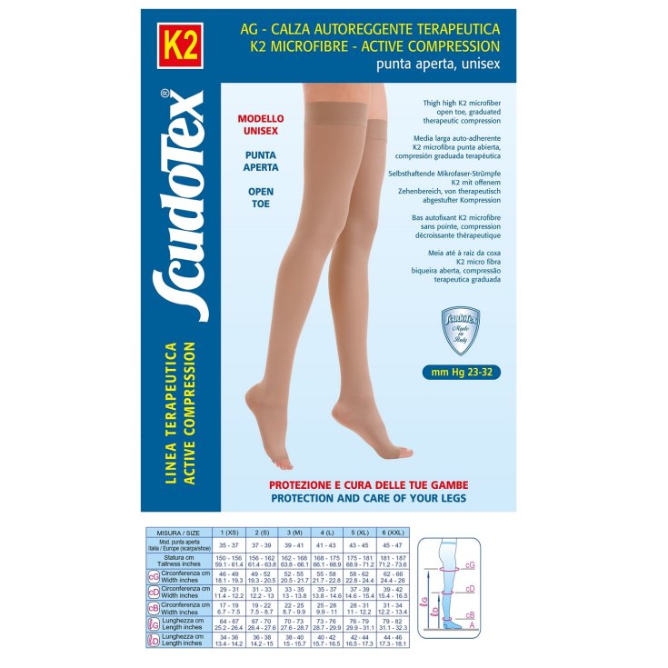 K2 Mikrofaser Open Toe Stay Up ScudoTex Beige Größe 3