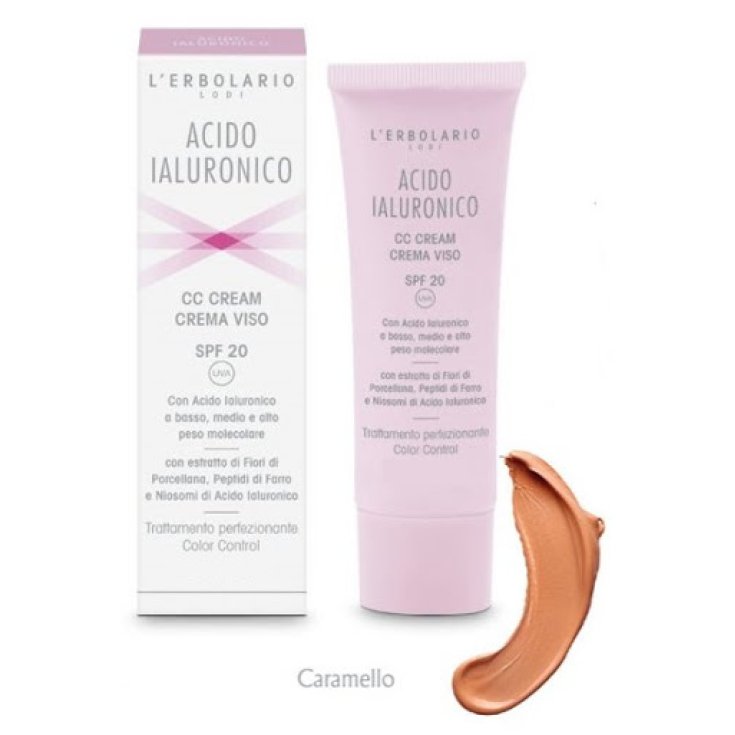 CC Gesichtscreme SPF20 Hyaluronsäure L'Erbolario Caramel.