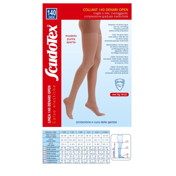 Strumpfhose 140 Open ScudoTex Schwarz Größe 5