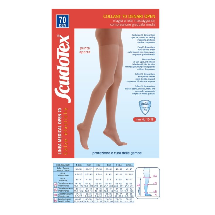 Strumpfhose 70 Open ScudoTex Schwarz Größe 2