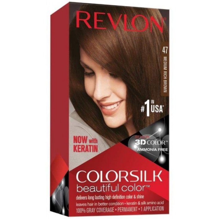 COLORSILK® Beautiful Color ™ 3D N.47 Mittleres intensives Braun REVLON 1 Tönung
