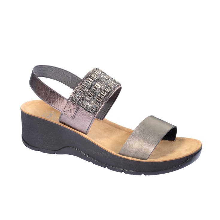 Cristina Scholl® Graue Memory Cushion® Sandale für Damen, Größe 38