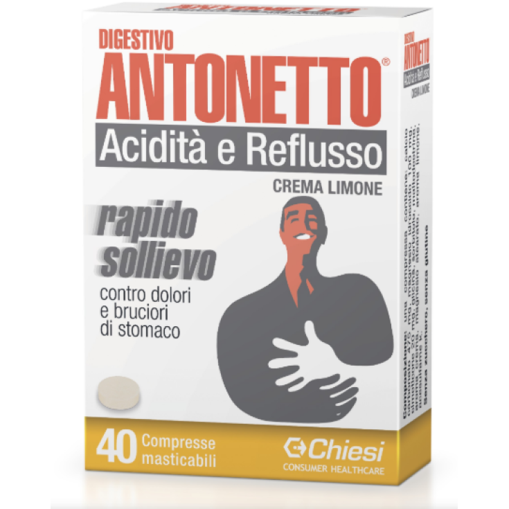 Verdauungs-Antonetto® Säure- und Reflux-Zitronencreme Chiesi 40 Kautabletten
