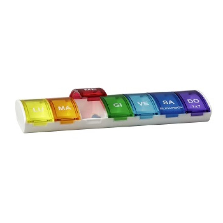 Anmed Supairbox Pillendose 1x7 Regenbogenfarbe