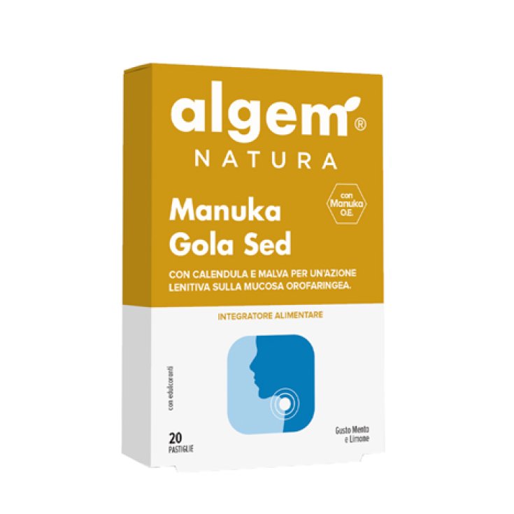Algem Manuka Gola Sed Nahrungsergänzungsmittel 20 Balsamico-Tabletten mit Minz- und Zitronengeschmack