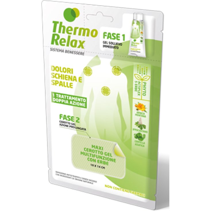 Thermo Relax Wellness System Rücken- und Schulterschmerzbehandlung Double Action Soforthilfe Gel + Maxi Patch Multifunktionales Gel mit Kräutern 1 Behandlung