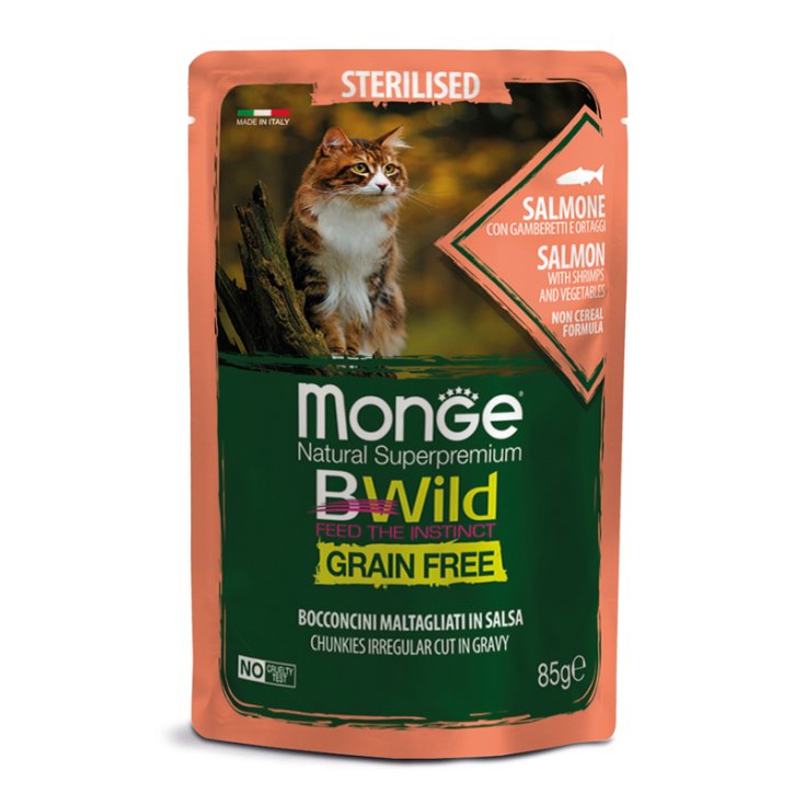 MONGE BWILD STERIL SALM/GAM85G