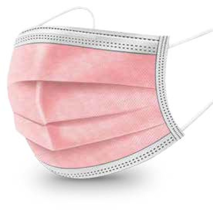 360 H.c. Srl Mascherina Chirurgica Rosa 17,5x9,5cm - 10 Pezzi