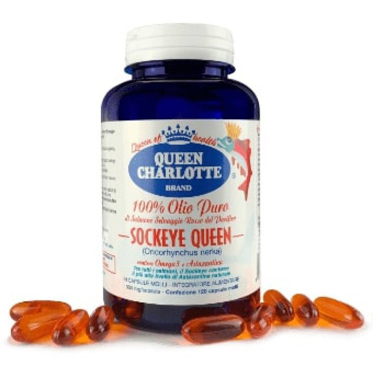 Queen Charlotte Sockeye Pure Red Salmon Wild Oil Nahrungsergänzungsmittel 120 Kapseln