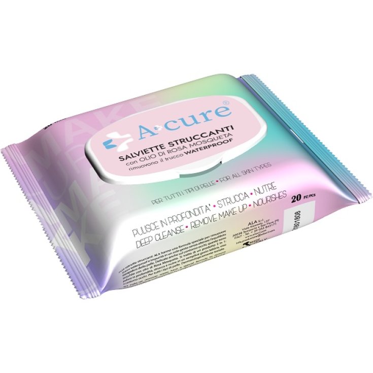 Salviette Struccanti Waterproof A+Cure 20 Pezzi