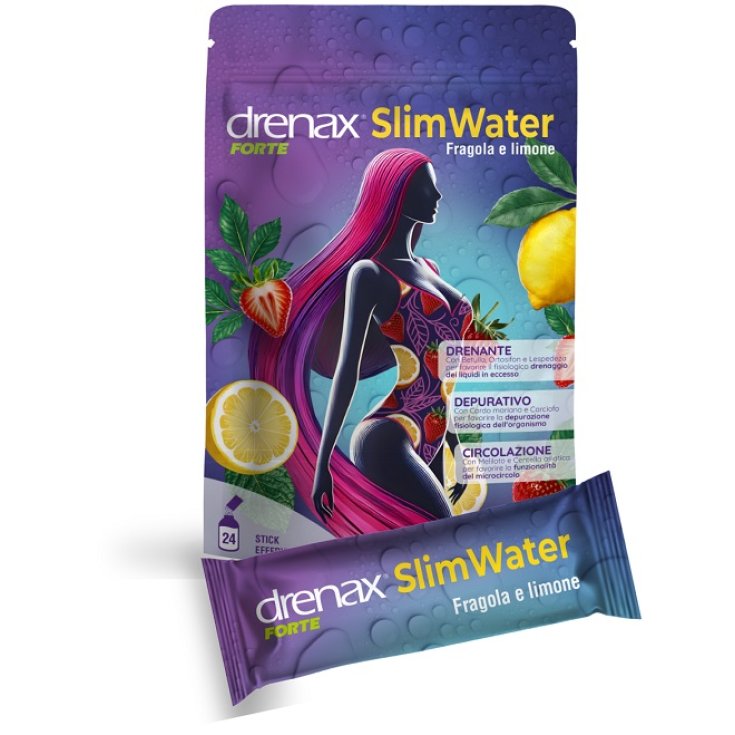 drenaxFORTE Slim Water Fragola e Limone Fruit 24 Bustine