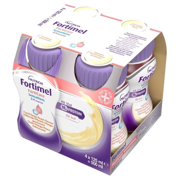 Fortimel&nbsp;Forticare 2,4Kcal Pesa/Mango Rinfrescante NUTRICIA 4x125ml