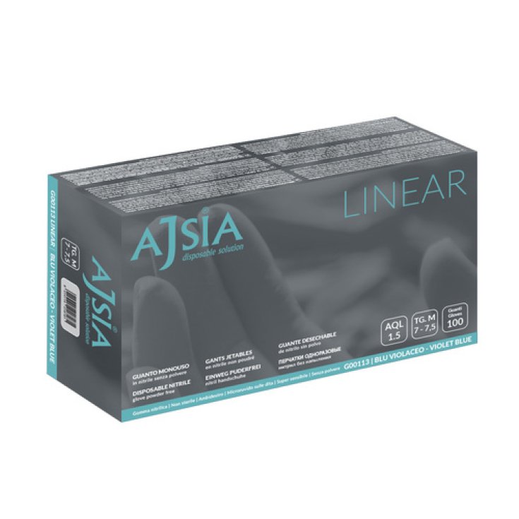 Guanto in Nitrile Tg.M&nbsp;AJSIA LINEAR 100 Pezzi