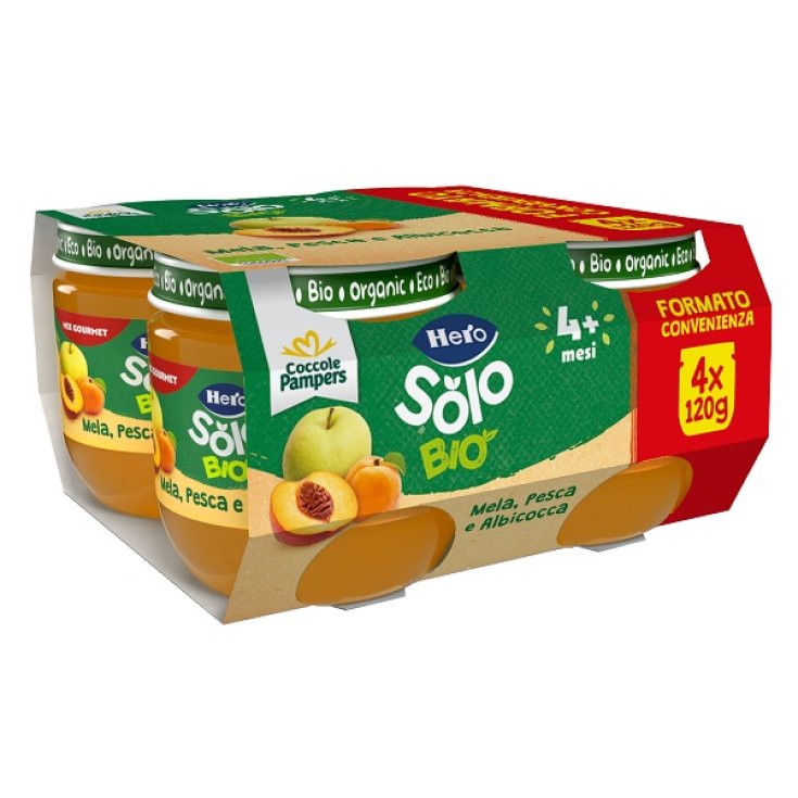 Hero Alimento Infanzia Mela Pesca Albicocca, 4x120g