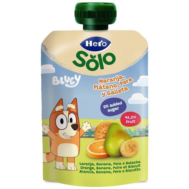 Hero Pouch Bluey Banana, Pera, Arancia e Biscotto, 100 g