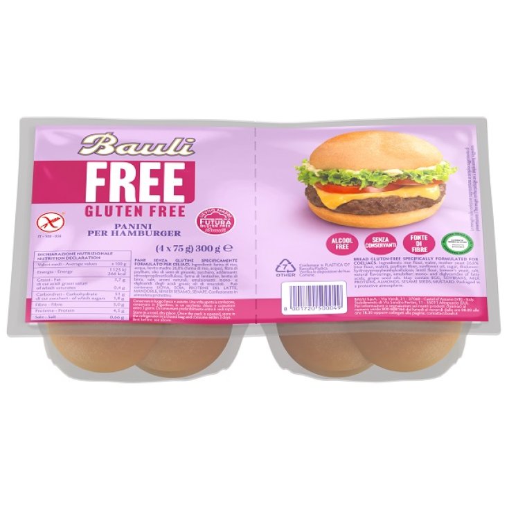 BAULI FREE PANINI HAMBURGER 4P