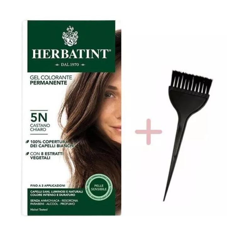 Herbatint Permanent Color Gel 5N Hellbraun 150 ml mit Pinsel