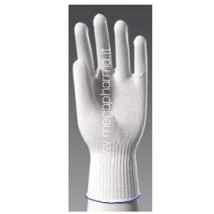 Weiße Handschuhe aus 100 % Baumwolle mit farbigen Paspeln Größe 6 MEGAPHARMA HOSPITAL