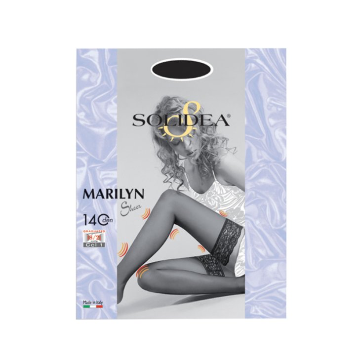 Marilyn 140 Black Solidea halterlose Strümpfe Größe S