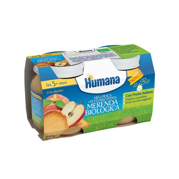 Humana Bio Snack Apfel Pfirsich Zwieback 2x120g