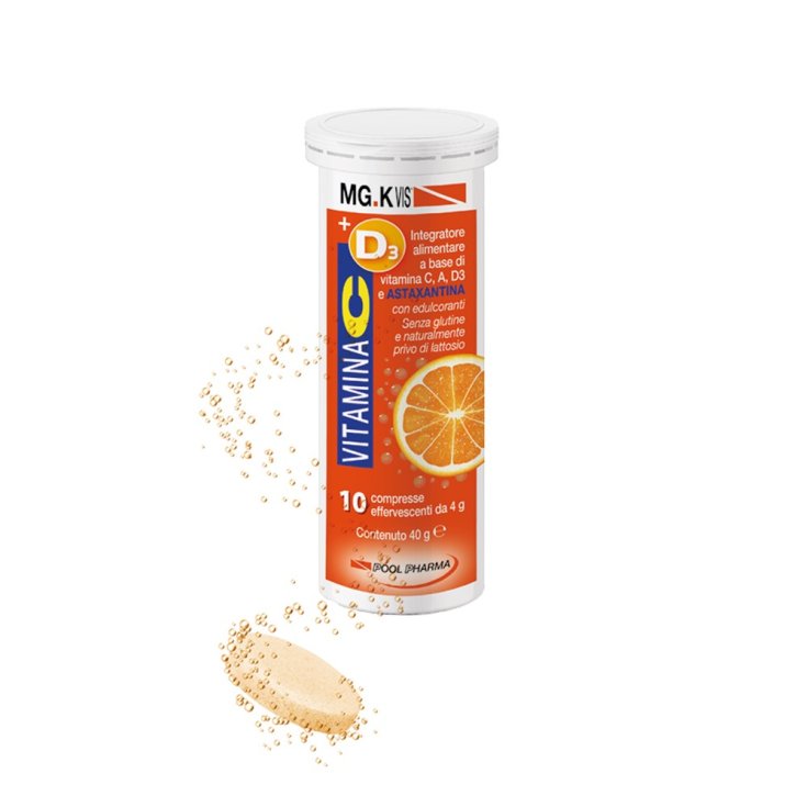 Mg K Vis Vit. C + D3 + A + Astaxanthin Pool Pharma 10 Brausetabletten