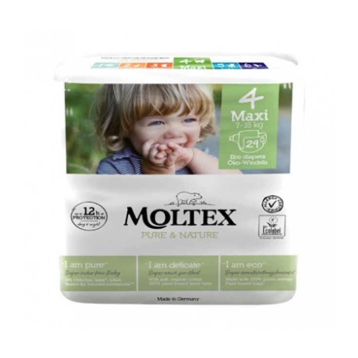 Moltox Pure & Nature Maxi Größe 4 (7-18kg) Ontex 29 Ökologische Windeln