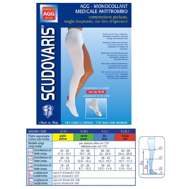 Medical Monocollant Antithrombo Scudovaris Right Long Größe 3