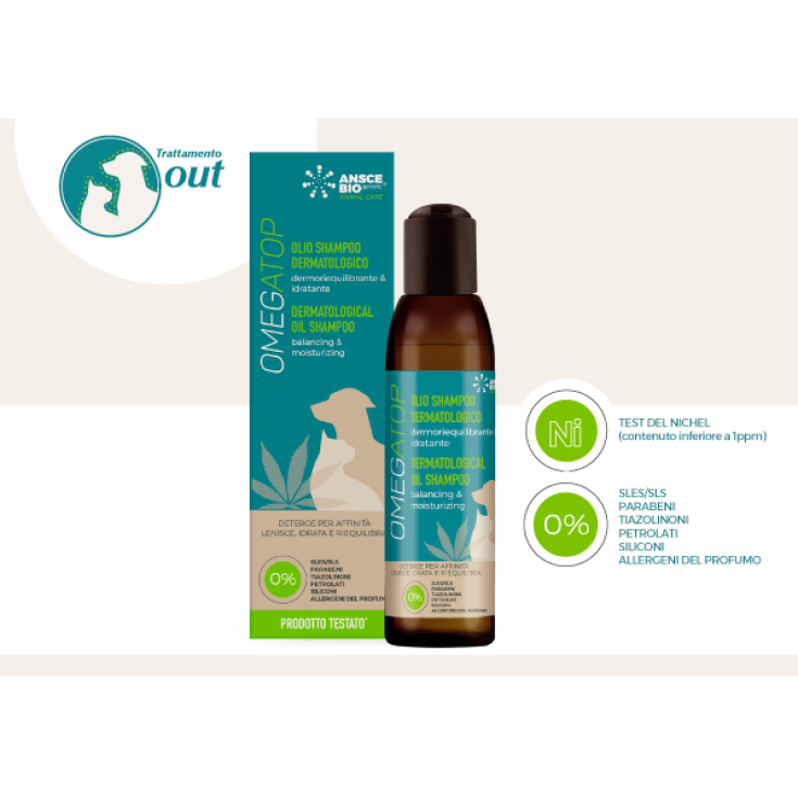 Omegatop Ansce Bio Dermatologisches Shampoo-Öl 200ml