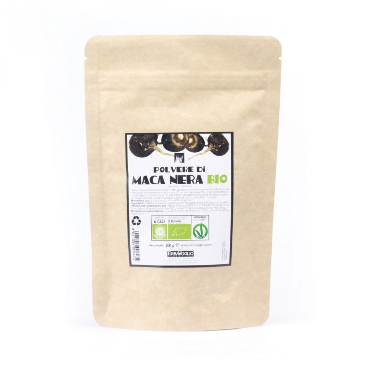 Erbavoglio Schwarzes Bio-Maca-Pulver 200g