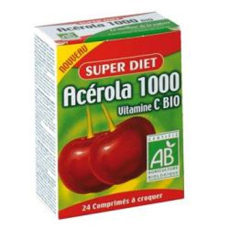 Superdiet Acerola 1000 Bio mit Vitamin C natürlichen Ursprungs 24 Tabletten