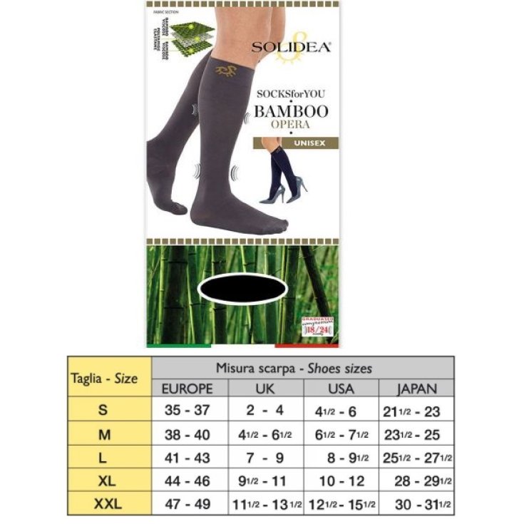 Socken für Sie Bamboo Opera Solidea Grau Größe XL