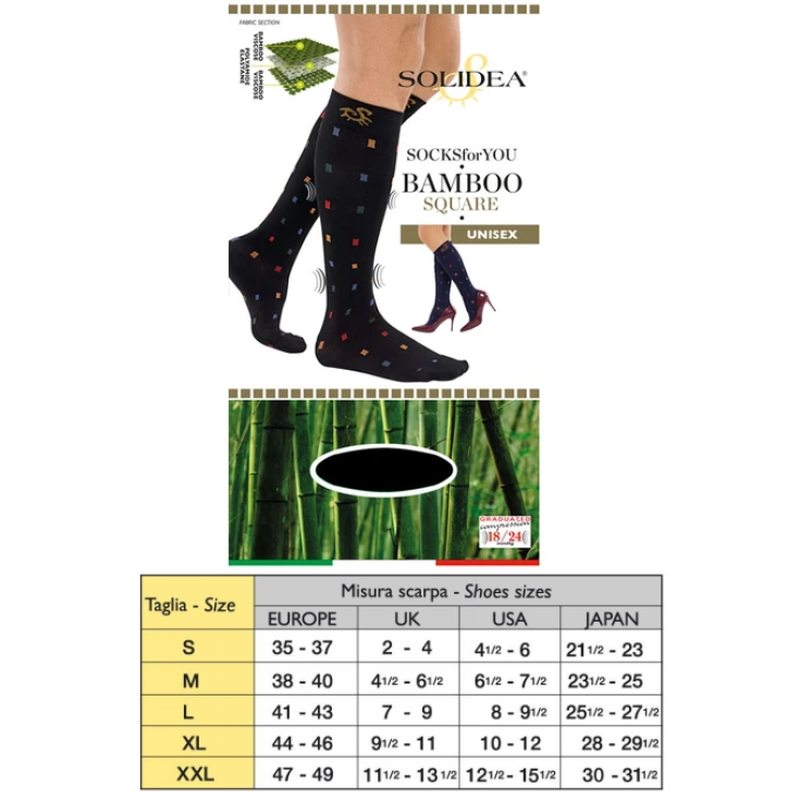 Socken For You Bamboo Square Solidea Schwarz Größe XXL