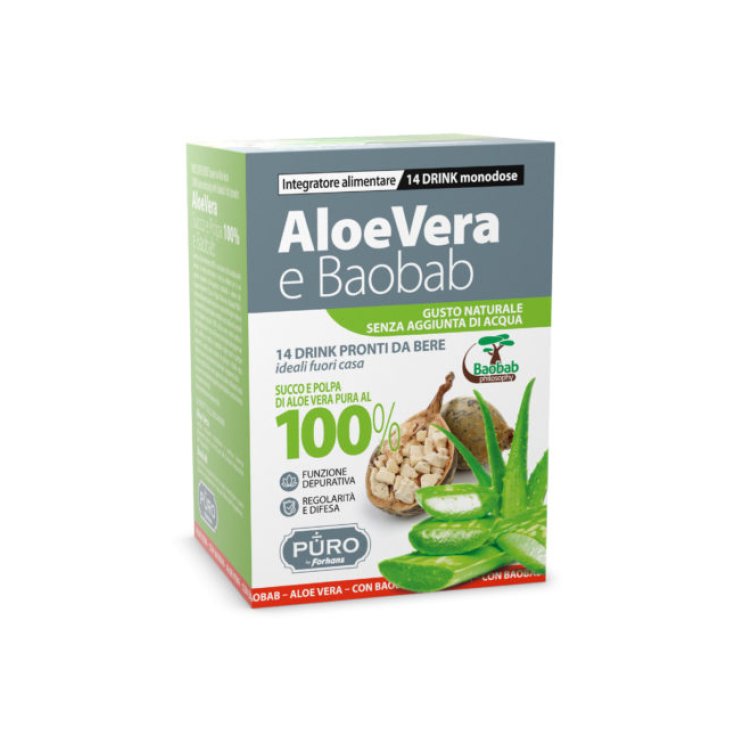 Saft und Fruchtfleisch 100 % Aloe Vera und reines Baobab von Forhans 14 Drink