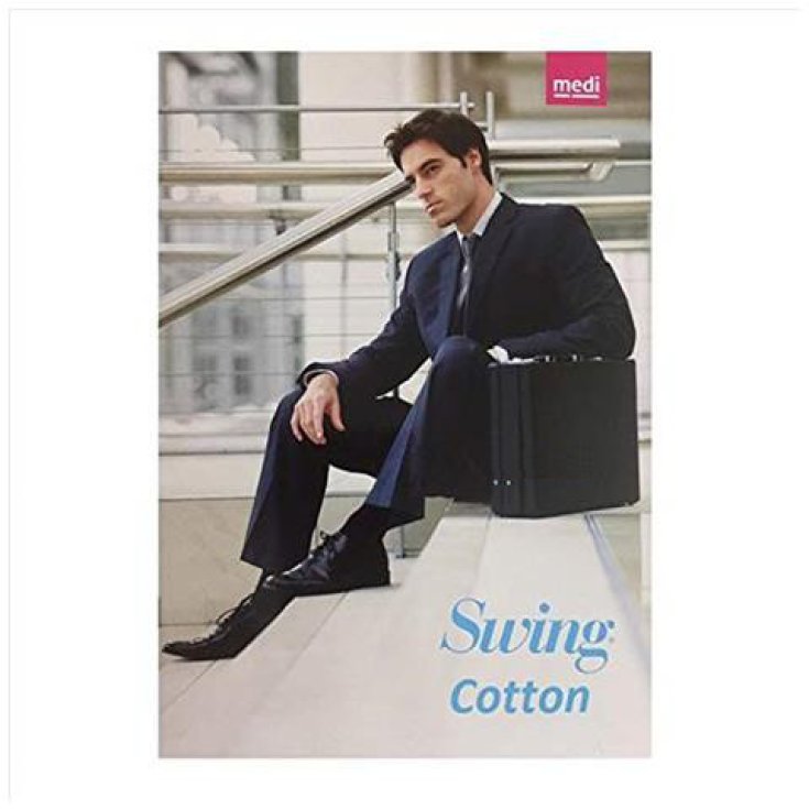 Swing Cotton 1550 Medi 1 Paar Herrenkniestrümpfe 15mmHg Farbe Schwarz Größe 3