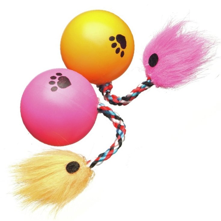 Ball mit Seil und Plüsch – Ø 3,5 cm