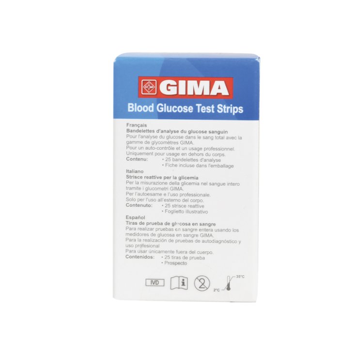 GLUKOSESTREIFEN Für GIMA GLUCOMETER 25 Stück