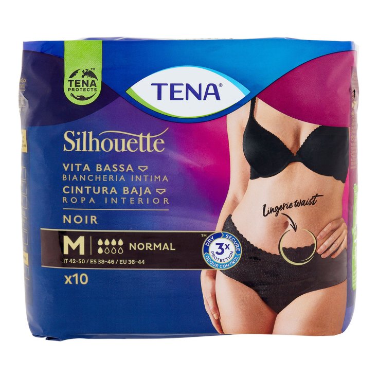 TENA SILHOUETTE NOIR NORMAL MX 10