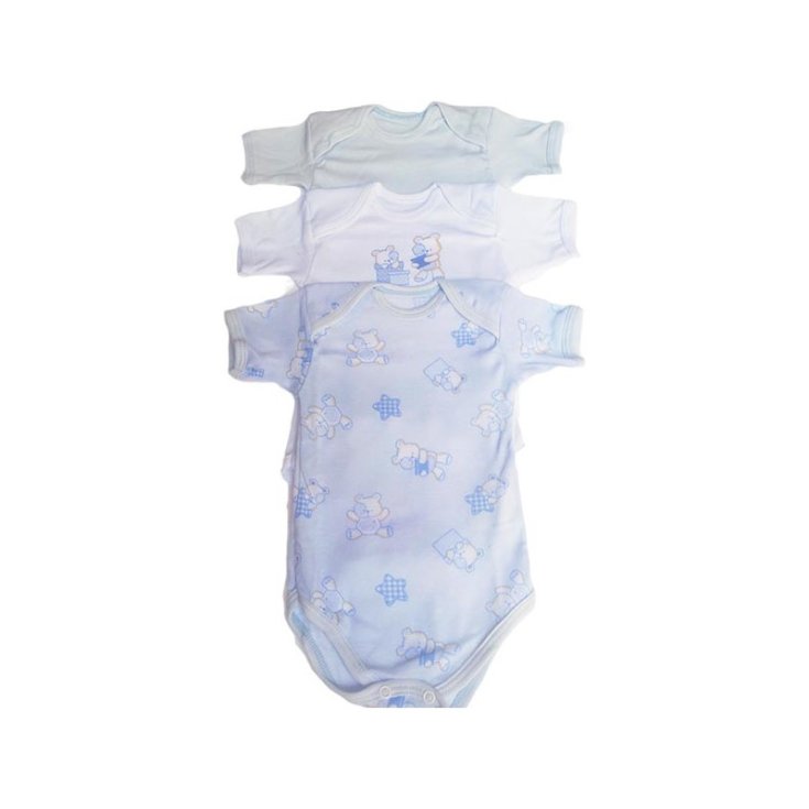 Tri-Pack Baby-Unterwäsche mit halben Ärmeln Pastell BY3432T-C 6 m
