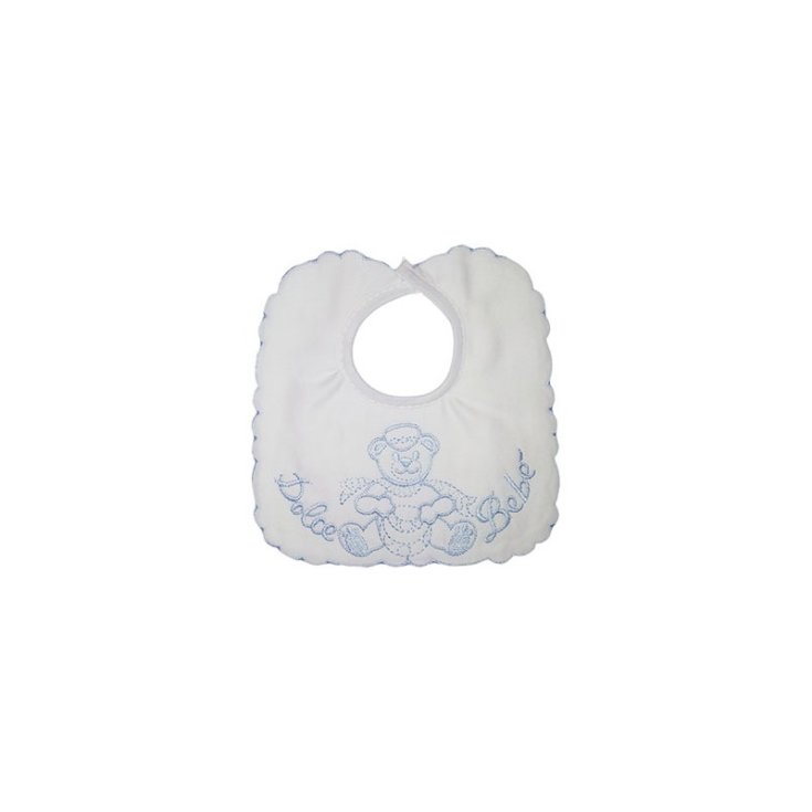 Quadratisches Lätzchen für Neugeborene aus blauem Piquet Nancy Baby TU