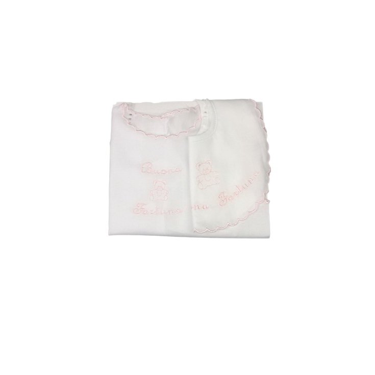 Set Lätzchen Lätzchen + Shirt Shirt Glück Baby Mädchen rosa Ärmel rund Birillini TU