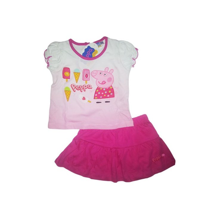 Neugeborenes Peppa Pig fuchsia Baby Mädchen T-Shirt Rock Set 30 m