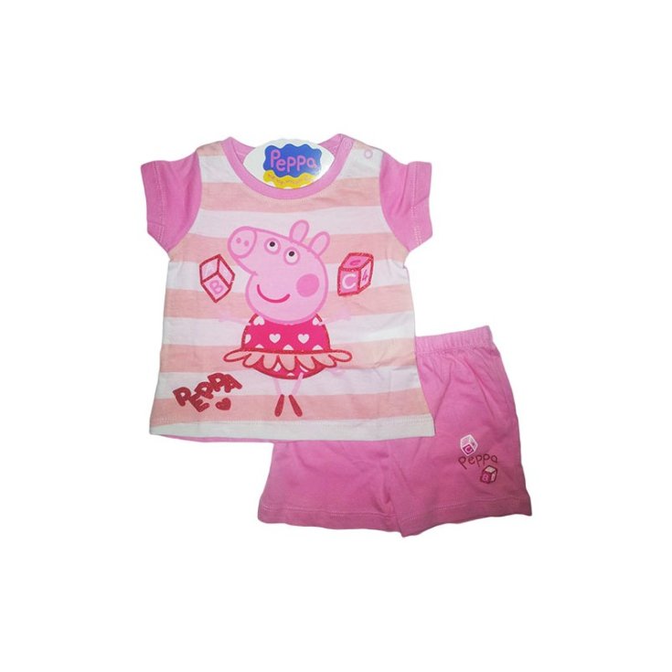 Pyjama Jersey T-Shirt Shorts Neugeborenes Peppa Pig 12 m