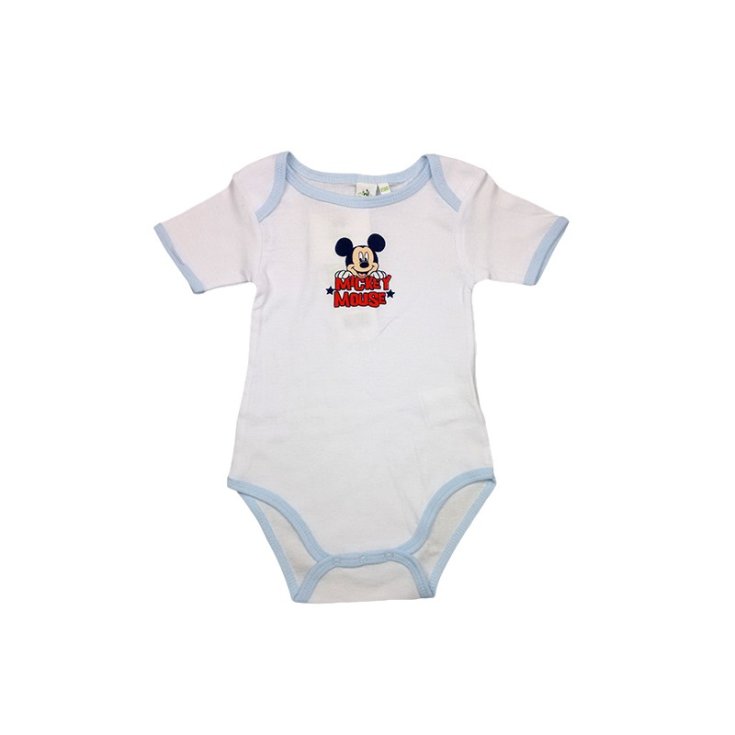 Disney Baby Body Unterwäsche Micky Maus Aus Baumwolle Weiß-Hellblau Farbe 18 Monate