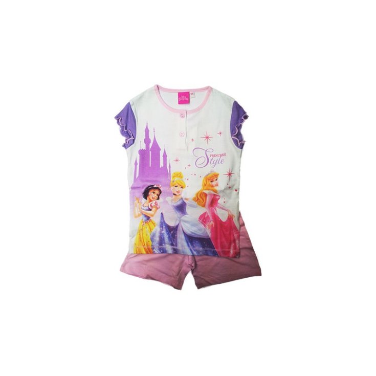 Schlafanzug Jersey T-Shirt Shorts Baby Mädchen Disney Prinzessinnen 5A