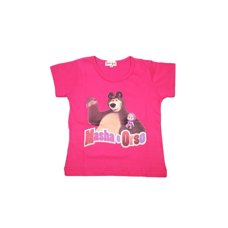 Mascha und das Fuchsia 7A Babymädchen-T-Shirt T-Shirt des Bären