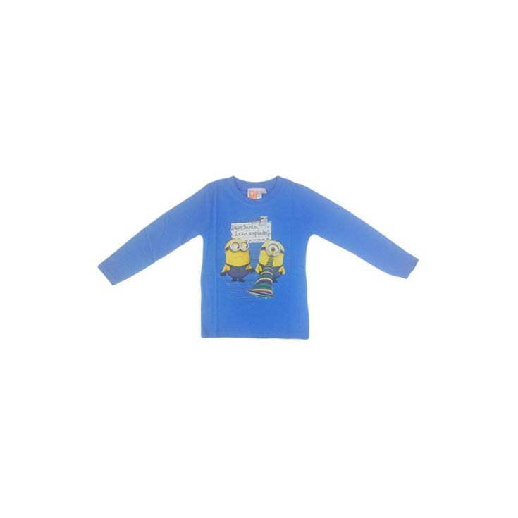 T-shirt aus gestrickter baumwolle baby jungen Minions hellblau 8A