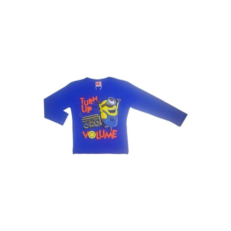 T-shirt aus gestrickter baumwolle baby jungen Minions bluette 4A