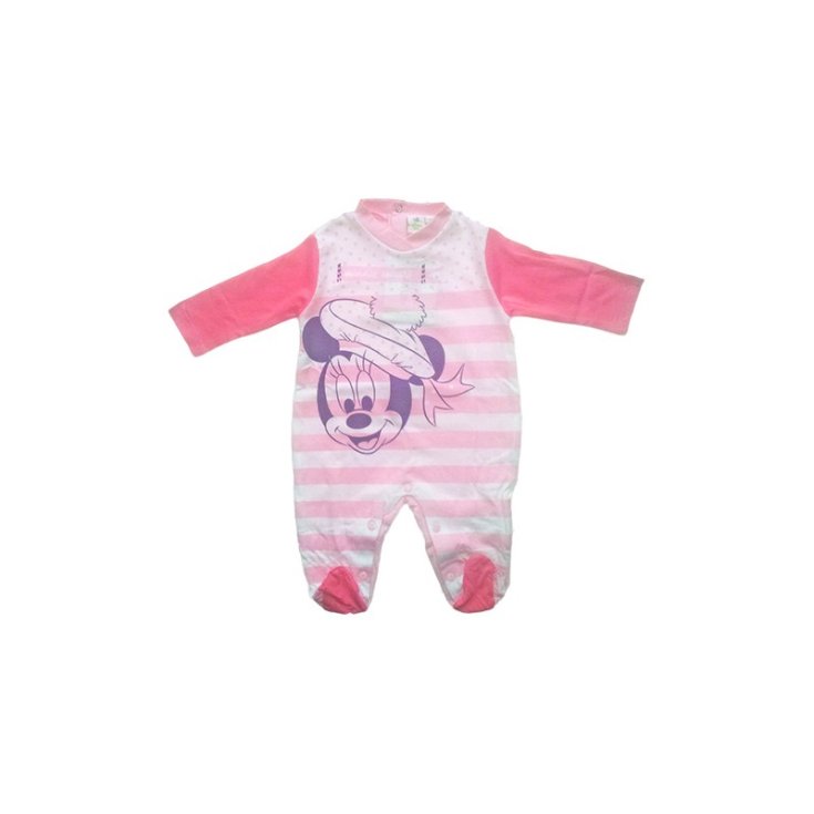 Disney Baby Minnie Mouse Langärmliger Einteiler aus Baumwolle Pink-Fuchsia 1-3 Monate