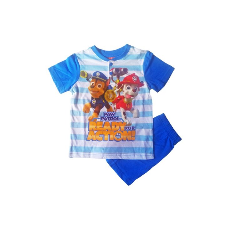 Schlafanzug Jersey Shorts Junge Paw Patrol Hellblau 3A