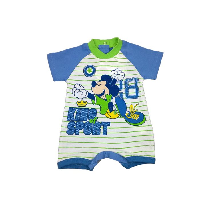 Neugeborenes Baby Strampler Ellepi Disney Baby Mickey grün blau 1 m